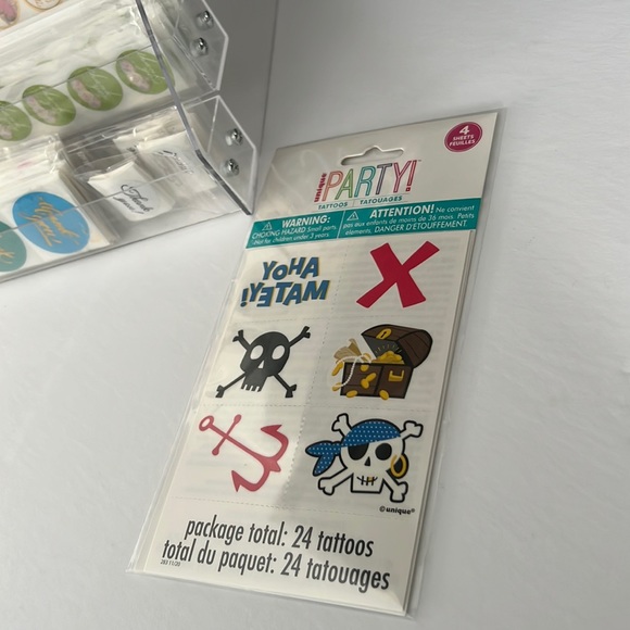 24 pcs Party Temporary Tattoos Squeleton Tattoos Treasure Chest Tattoes - Picture 3 of 4